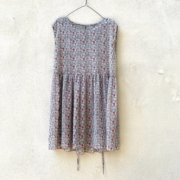 Madewell Chiffon Sharon Tie back Floral Babydoll Dress - Picture 4 of 9